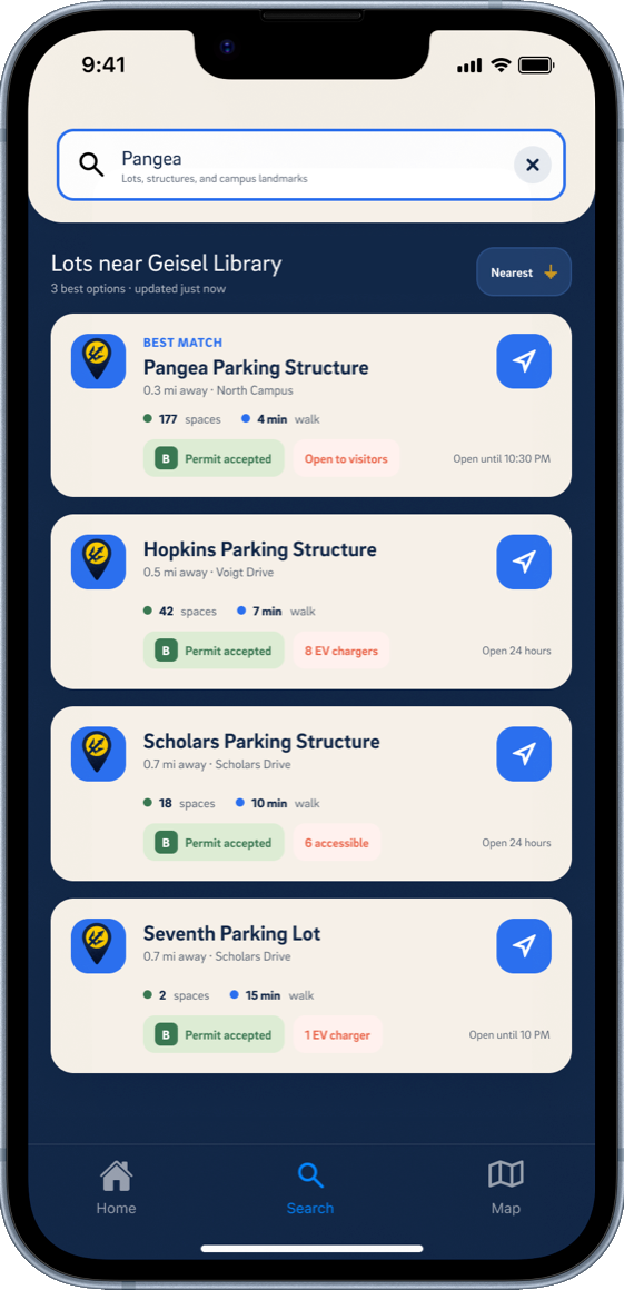 TritonPark lot search